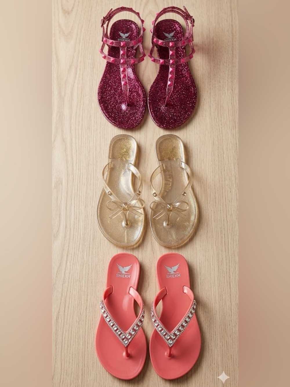 Summer fun Flip Flops! 3pair! Head to the beach! Perfect for Pedicure Size 10